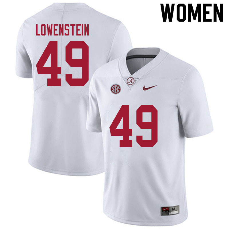 Alabama Crimson Tide Women's Julian Lowenstein #49 White NCAA Nike Authentic Stitched 2020 College Football Jersey VC16W83KD